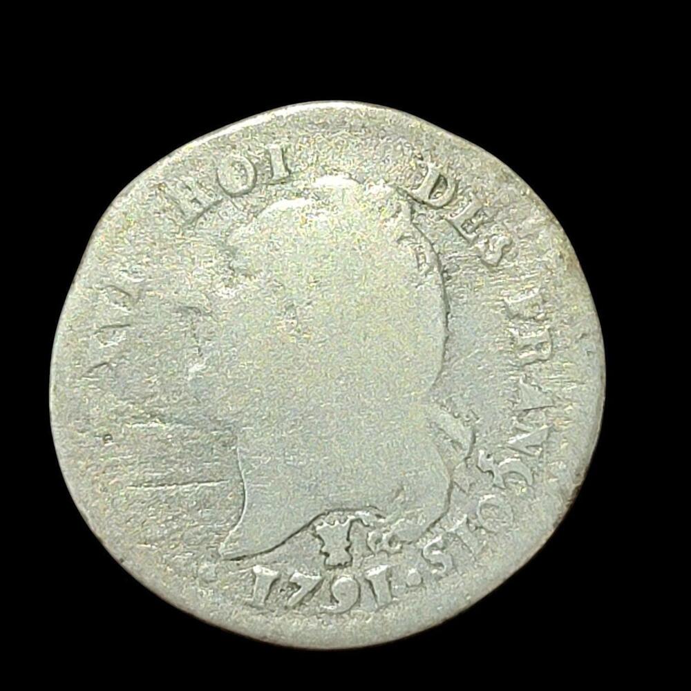 Coin, France, 15 sols françois, 15 Sols, 1/8 ECU, 1791, Limoges,  67% Silver